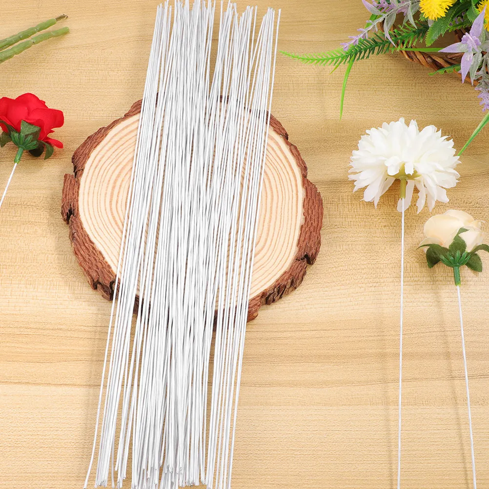 150Pcs Paper Wrapped Iron Wire Floral Stems Floral Wire for DIY Flower Arrangement Bouquet Craft Supplies DIY Stems