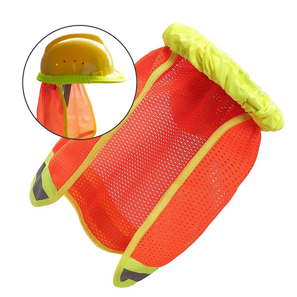 

Reflective Cover Orange Breathable Hard Hat Sun Shade Neck Protection Construction Safety Hat Cover High Visibility Mesh