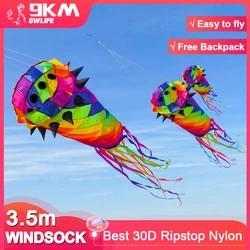 9KM 3.5m Shaped Kite Line Laundry Spinning Windsock Super Turbine with Ball Bearing Swivel for Kite Festival (Accept wholesale)