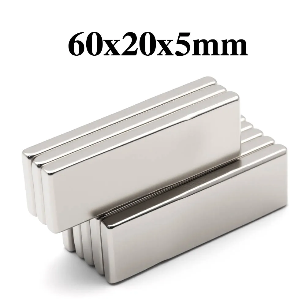 

60x20x5mm Super Powerful Magnet Neodymium Magnet NdfeB N35 Strong Permanent Magnetic imanes Refrigerator Magnet