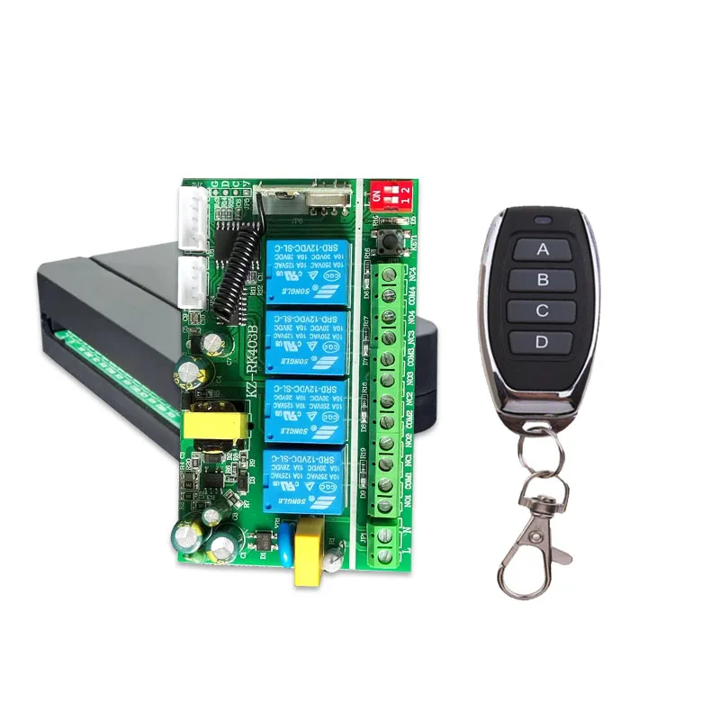 

AC220V 4-Way Remote Control Switch Motor Relay Remote Control Switch Lamp Water Pump Switch 433.92mhz