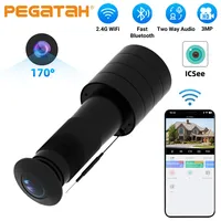 PEGATAH 3MP WiFi 170° Angle Peephole Camera Two-Way Audio Cam Motion Detection Wireless Door Viewer for Home ICSEE App Camera