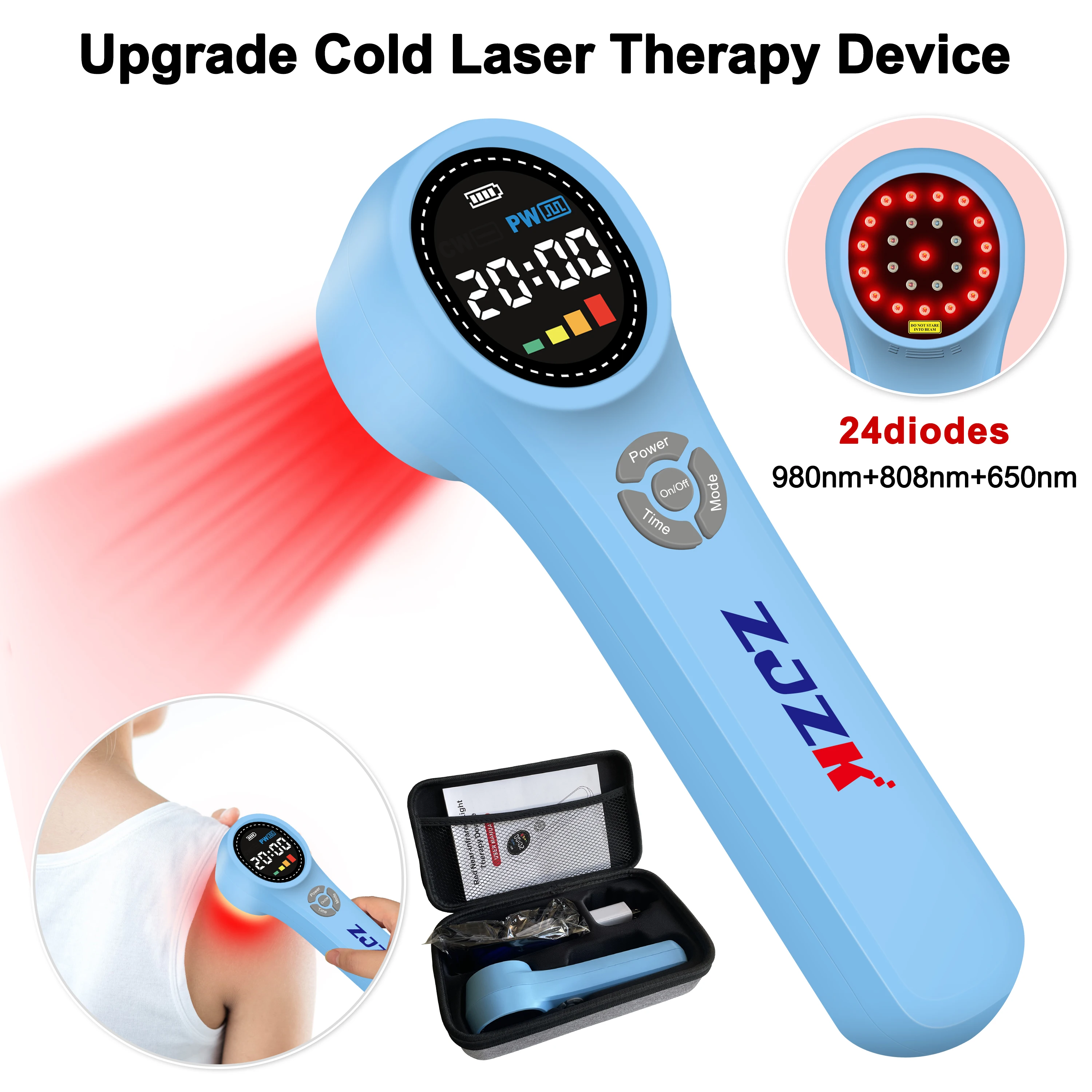 

ZJZK 1760mW Cold Laser Therapy 660nm Cost Magnetic 810nmx4diodes+980nmx4diodes For Herniated Disc wounds soft tissue injuries