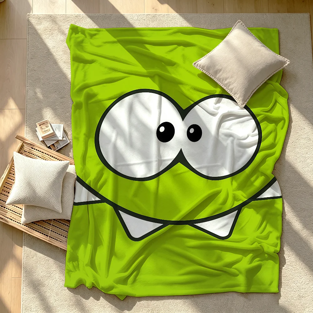 Cute Frog o-Om fun Nom Blanket Soft Warm And Thick Perfect For Bedroom Living Room Bed Sofa Camping Picnic Office Gift