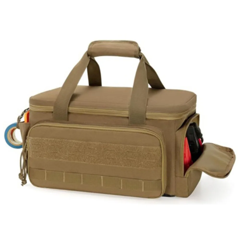 Multipocket Electrician Tool Tote Bag Oxford Cloth Wide Mouth Tool Storage Bag with Handle Wear-Resistant Tool Organizer