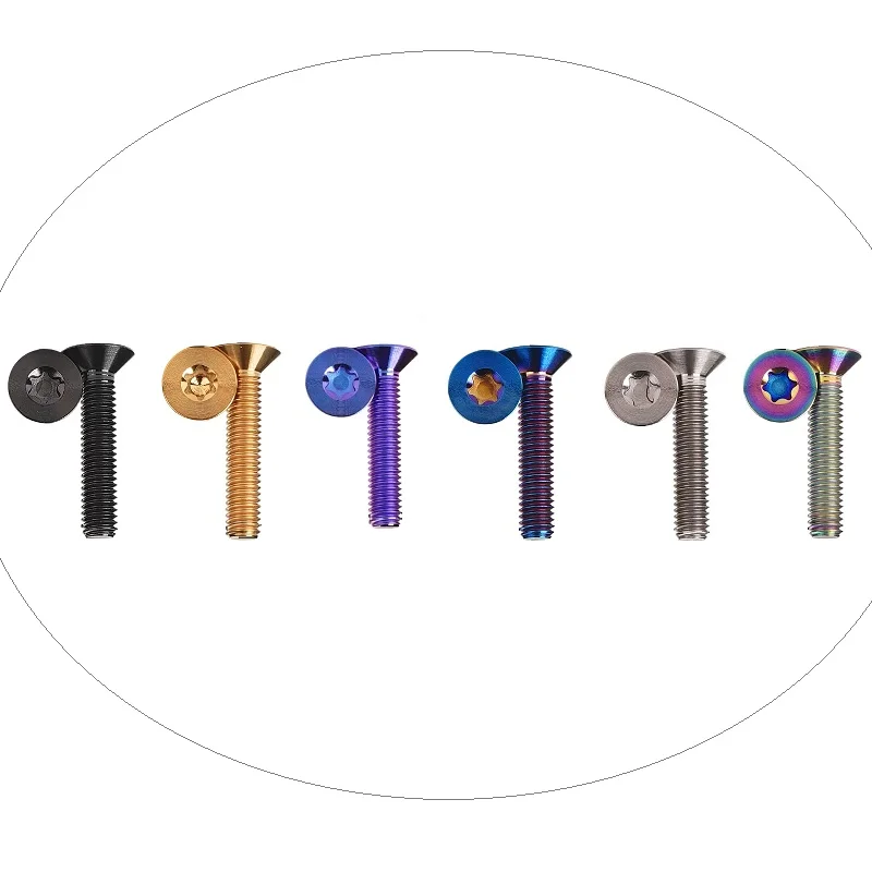 M3 M4 M5 M6 Titanium Countersunk Torx Screw Thin Lightweight Bicycle Crank Assembly Motorcycle Bolt