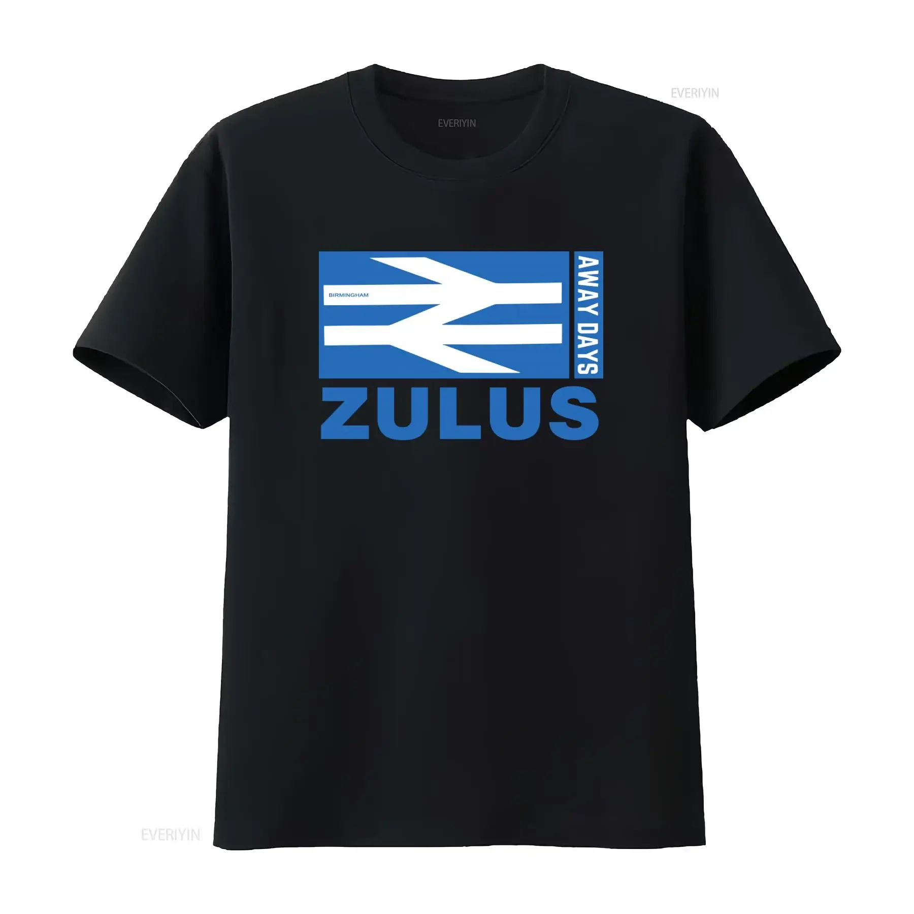 Birmingham ZULUS Away Days Bio-T-Shirt im Hooligan-Stil, modisches Vintage-Top für Herren, gewaschen, für den Alltag, dehnbar