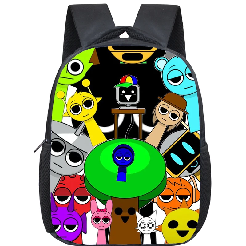 Mochila de dibujos animados Sprunki de 12 pulgadas, mochilas escolares para niño y niña, juego Incredibox, mochila escolar para guardería, mochilas ortopédicas para niños de 4 a 13 años