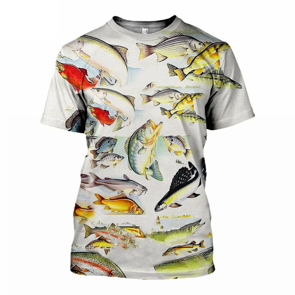 Funny Fish Serie 3D Print T-Shirts Men Women Summer Streetwear Short Sleeve T Shirt Oversized Harajuku Y2k Tees Top Kid Clothing