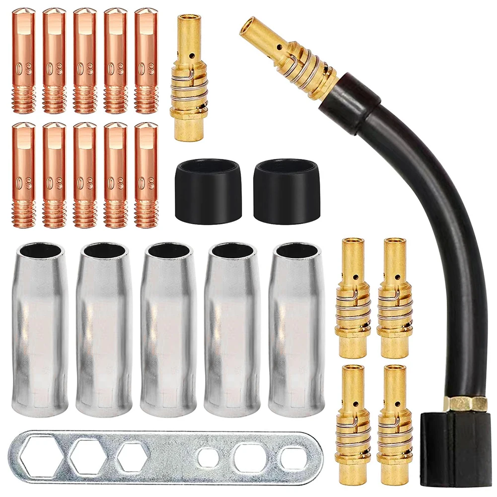 MIG 15AK Accessories 24-Piece Wear Parts Set Copper Conductive Nozzle Easy Installation Easy To Install Embedded Design