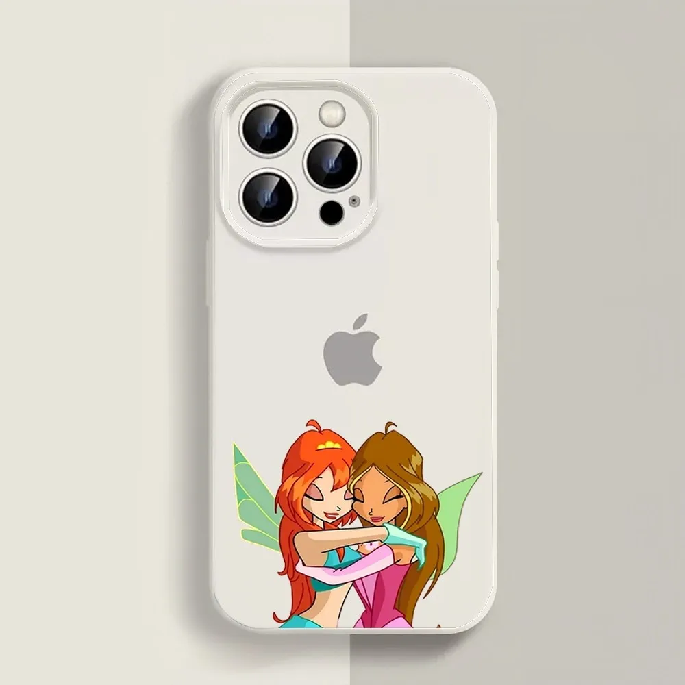 Girl W-Winx Clubs Phone Case For Iphone 11 13 14 Pro Max X Xr Xs Max Se2020 12mini White Cover Case