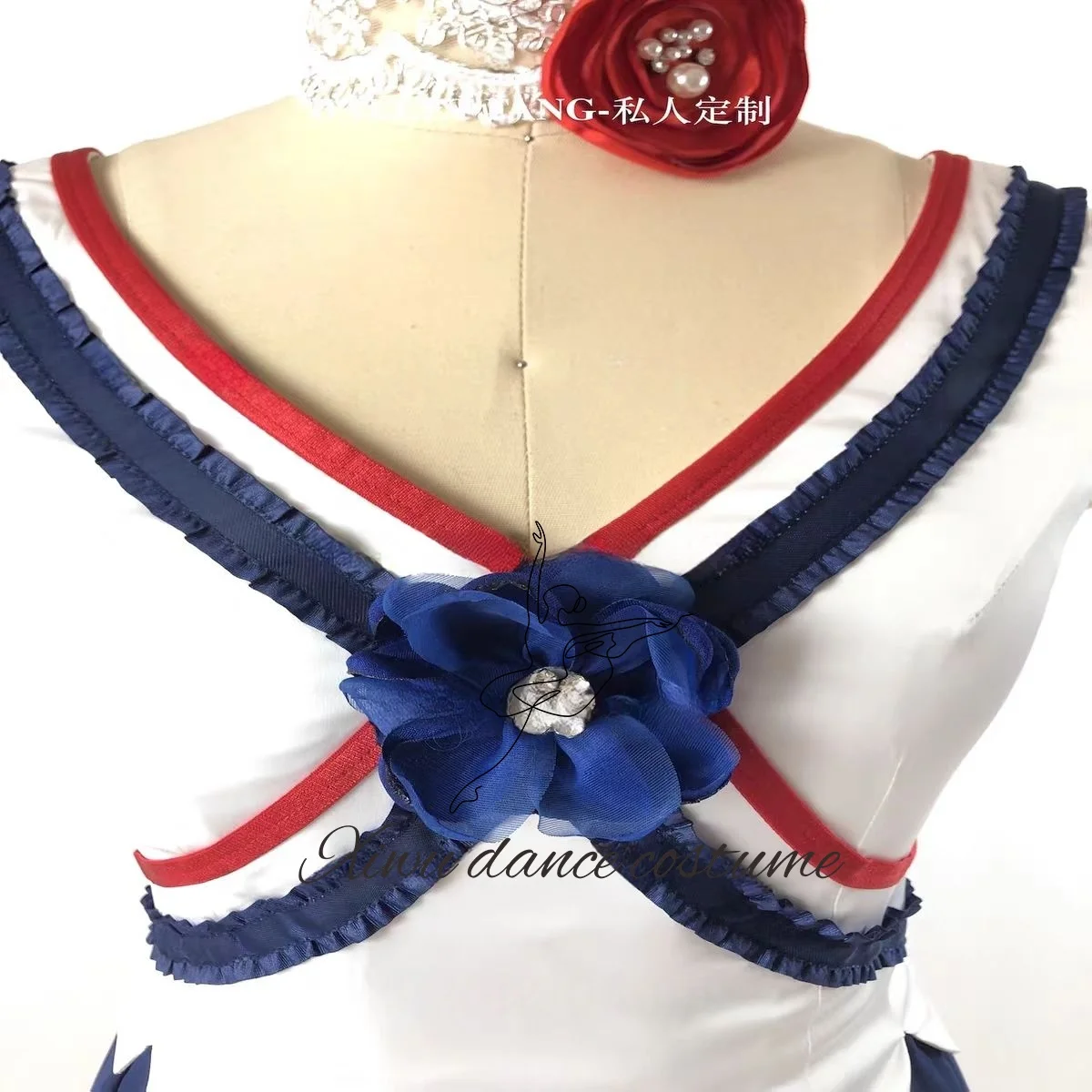 パリ・フレイム・ガールズ・バリエーションズ バレエ公演用ロングドレス プロ仕様 カスタムメイド 子供・大人用 ブルー