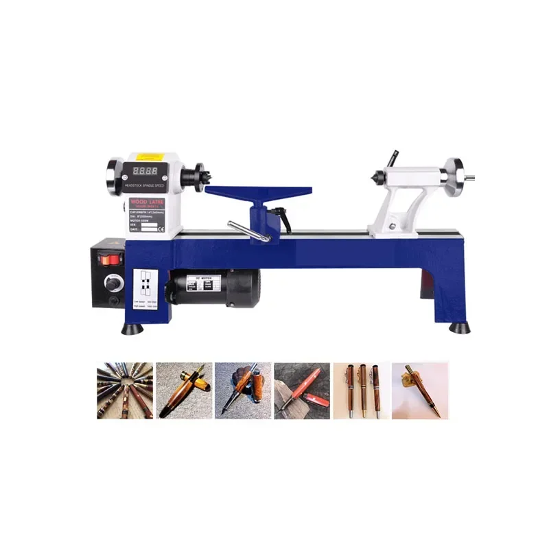 Digital Display Woodworking Lathe Machine, Small DIY Pen-making Multi-function 8 Inch Household Wood Turning Machine