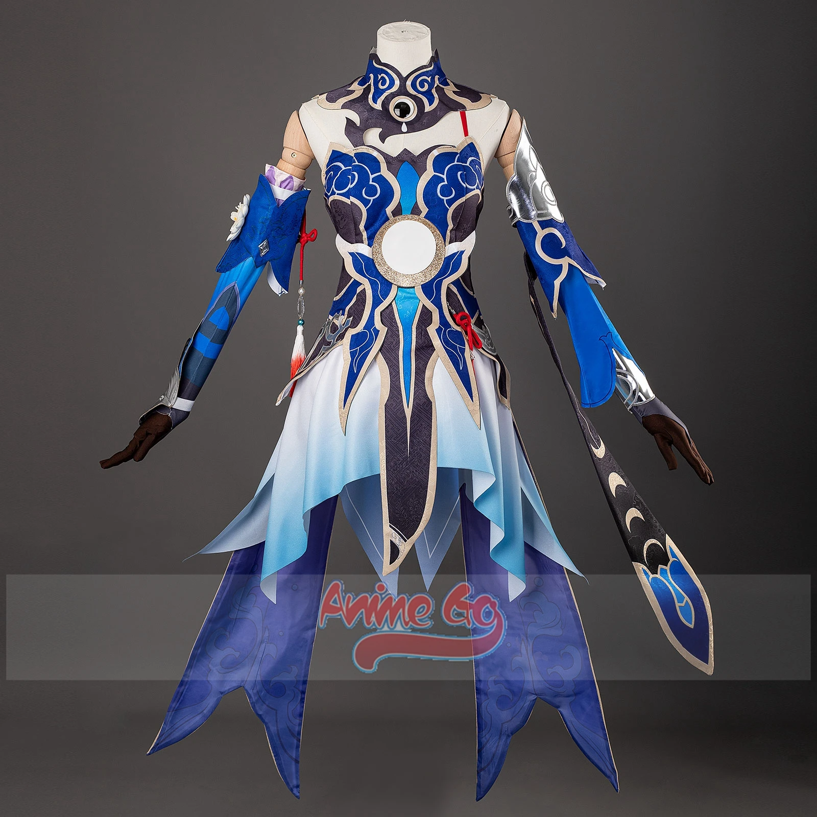 Jingliu Star Rail Cosplay Kostuum Spel Honkai Jingliu Blauwe Jurk Vrouwen Halloween Feest Outfit C08287E-B