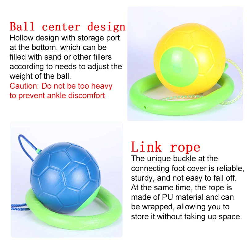 Skip Balls Children Sports Toys Adjustable Rope Length Outdoor & Indoor Fitness Tools One Legged Jump Gifts for Boys Girls TMZ