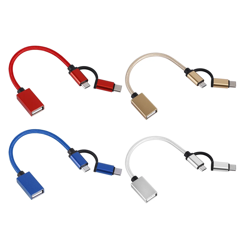 Adapter Durable High-speed Data Transfer Efficient Innovative Sleek Top-selling Braided Type-c And Micro Usb Otg Cable Otg