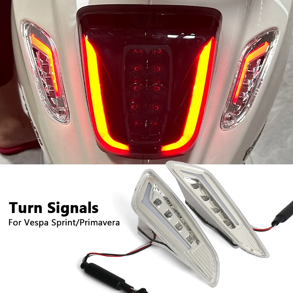 

Motorcycle Accessories LED Front Rear Turn Signal Indicator Daytime Running Light For Vespa Sprint Primavera 125 150