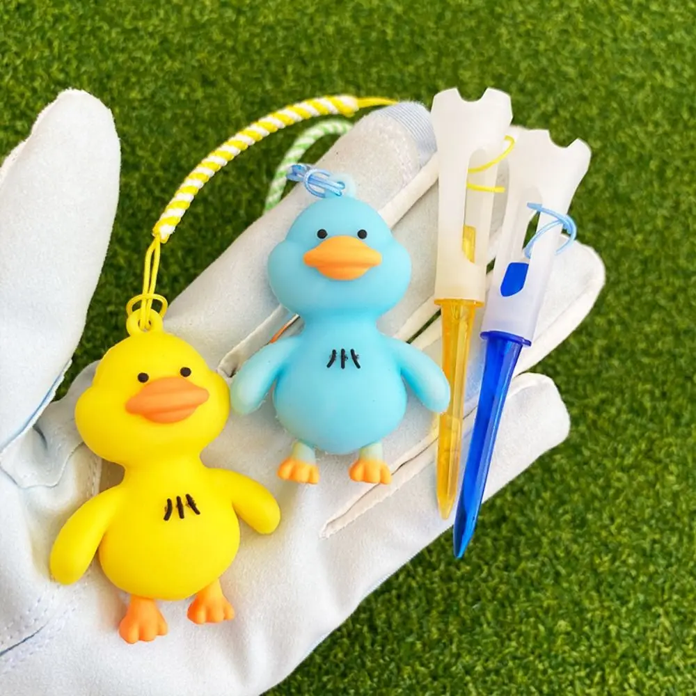 Plastic Cartoon Golf Rubber Tee Recyclable Replacement Duck Golf Tee Durable Anti-loss Golf Novelty Shape Tee