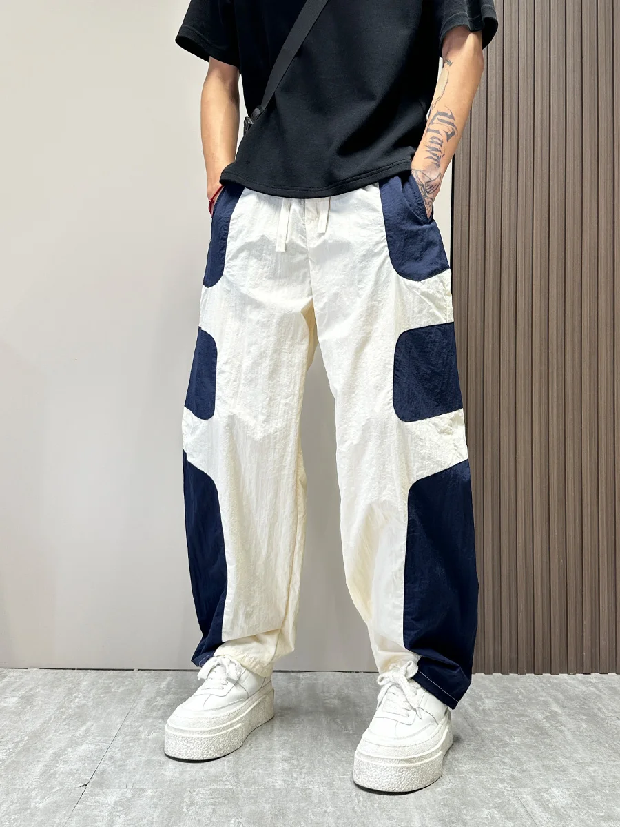 

Men's Color Blo Breathable Qui Dry Straight Leg Thin Sports Pants Summer Casual Loose Fit Trousers Comfortable Lightweight