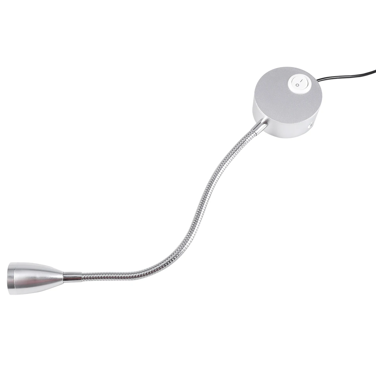 

Flexible Hose LED Bedside Reading Light Book Lights Wall Mounted Lamp for Home School Hotel With EU Plug (Warm White, Silver)