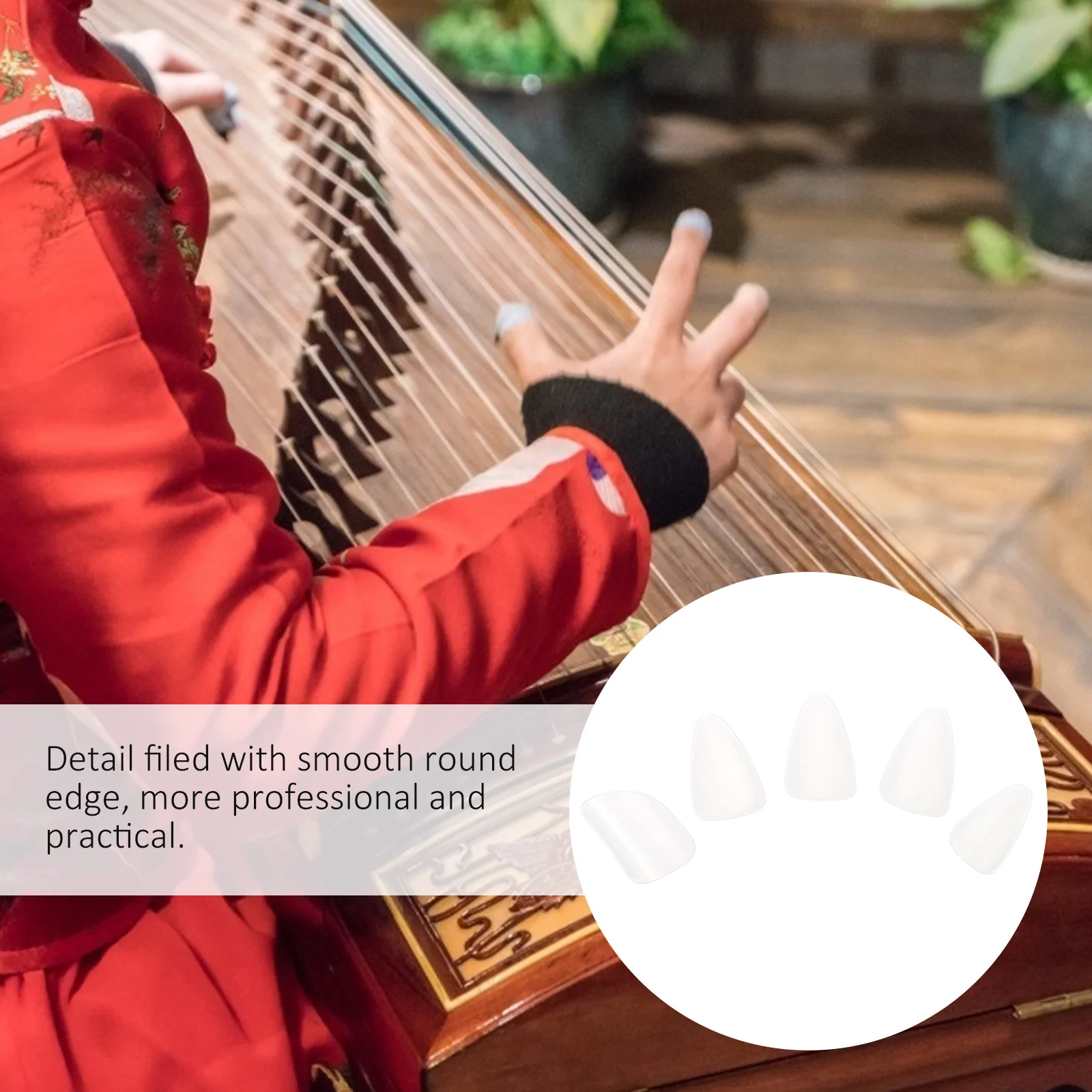 

5Pcs Pipa Nails Nylon Finger Picks Durable Professional Guzheng Accessories String Instrument Parts Lightweight Portable Playing