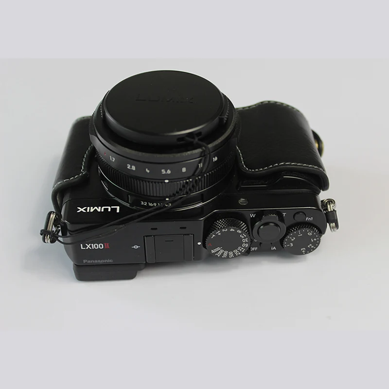 Prawdziwe prawdziwej skóry skrzynki torba dla Panasonic LX100 MarkII LX100M2 LX1002 II przenośna kamera torba shell z baterią otwarcia — zdjęcie 2