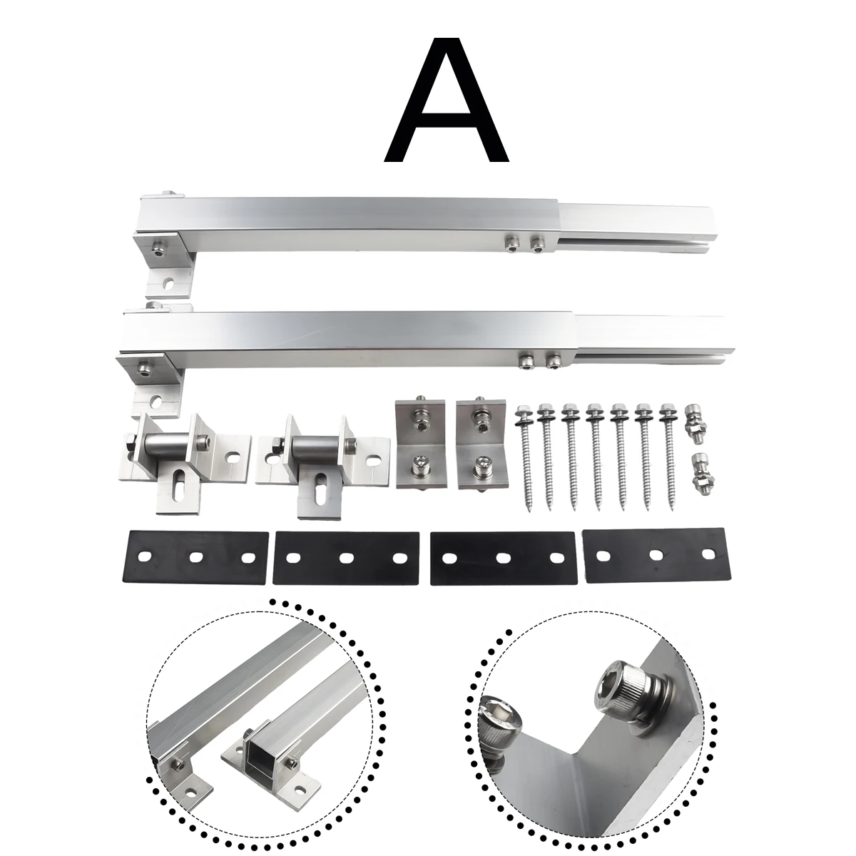 Adjustable Photovoltaic Support 36cm-68cm Solar Panel Bracket Aluminum Alloy Solar Holder End Clamp For Flat Roof Mounting