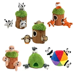 Dog Cat Set Fun Burrow Dog Toy Creaking Soft Plush Animal Toy Press To Sound Dog Pet Anxiety Relief Calming Aid Toy Chewing