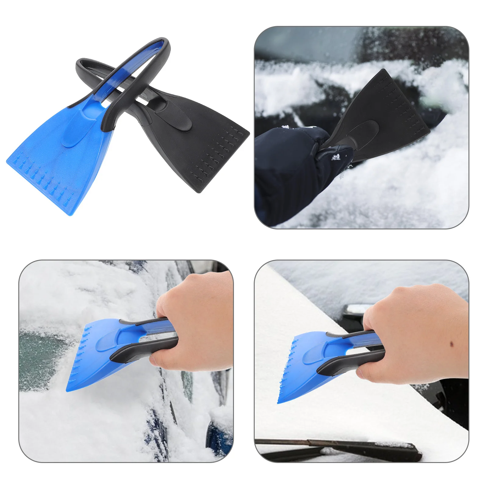 2Pcs Car Snow Removal Shovel Multifunctional Ice Scraper Anti-Slip Handle Efficient Frost Snow Removal Winter Vehicle