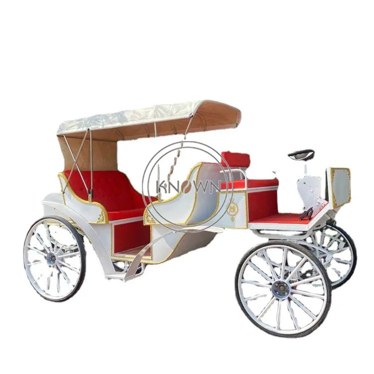 Electric British Style Wedding Horse Drawn Carriage Coach Luxury Horse Carriage Carts Trailer for Wedding Venue