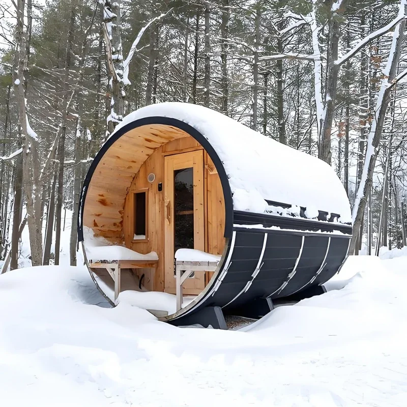 

Outdoor Sauna Room 4-10 People Wood Stove Electric Stove Far Dry Steam Function Hemlock Bath Sauna Villa