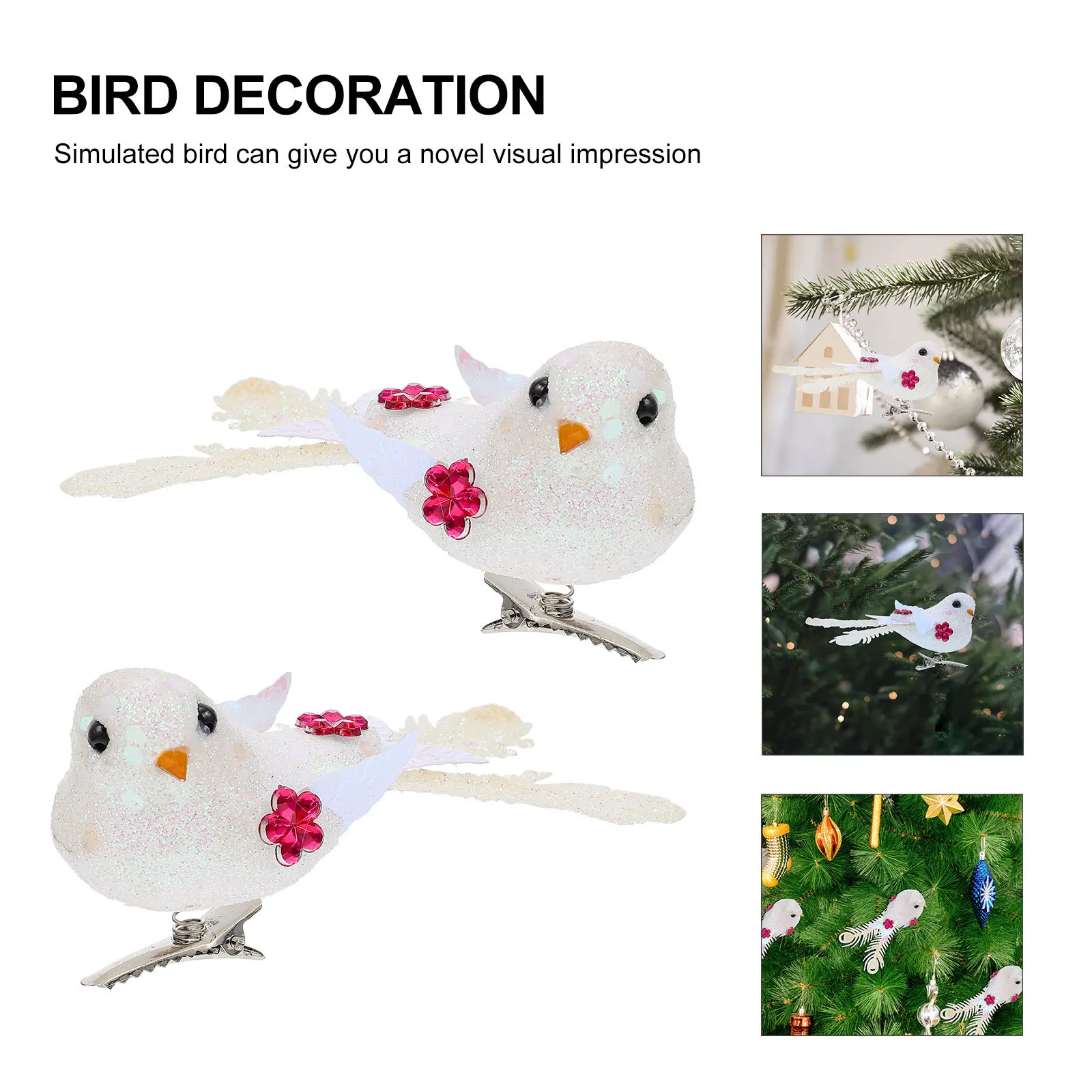 

6Pcs Christmas Tree Ornaments Birds Decoration Simulated Mini Birds Home Decoration Xmas Decor Xmas Tree Decor