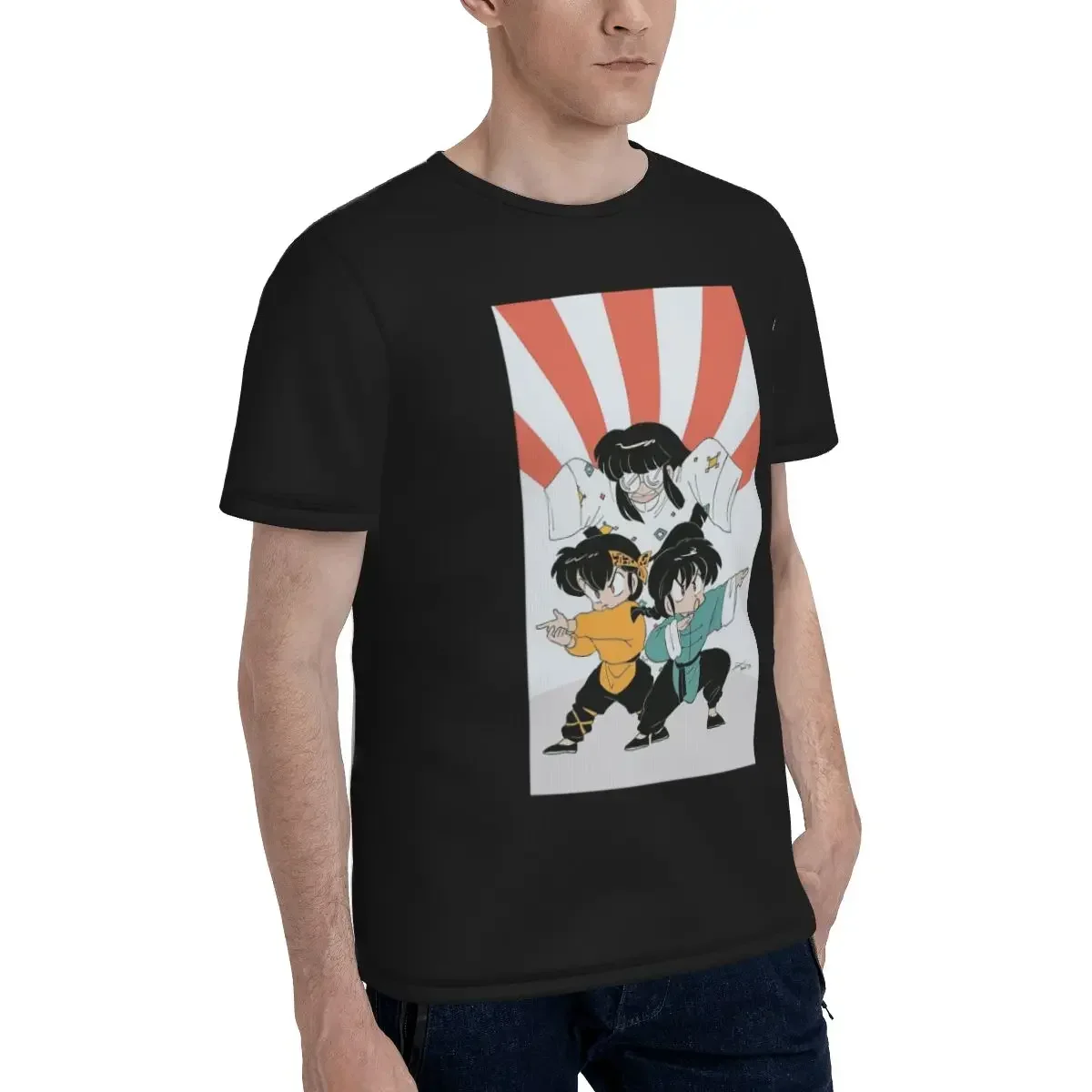 Ranma 1/2 Saotome Pig Girls P Chan T-Shirt for Men polyester T Shirts Men's Tees Short O-Neck Summer Clothes Tops