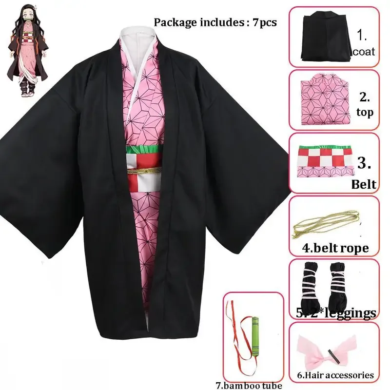 Unisex Demon Slayer Anime Cosplay Cartoon Kimetsu No Yaiba Kochou Shinobu przebranie na karnawał dla mężczyzn i kobiet impreza z okazji Halloween prezent