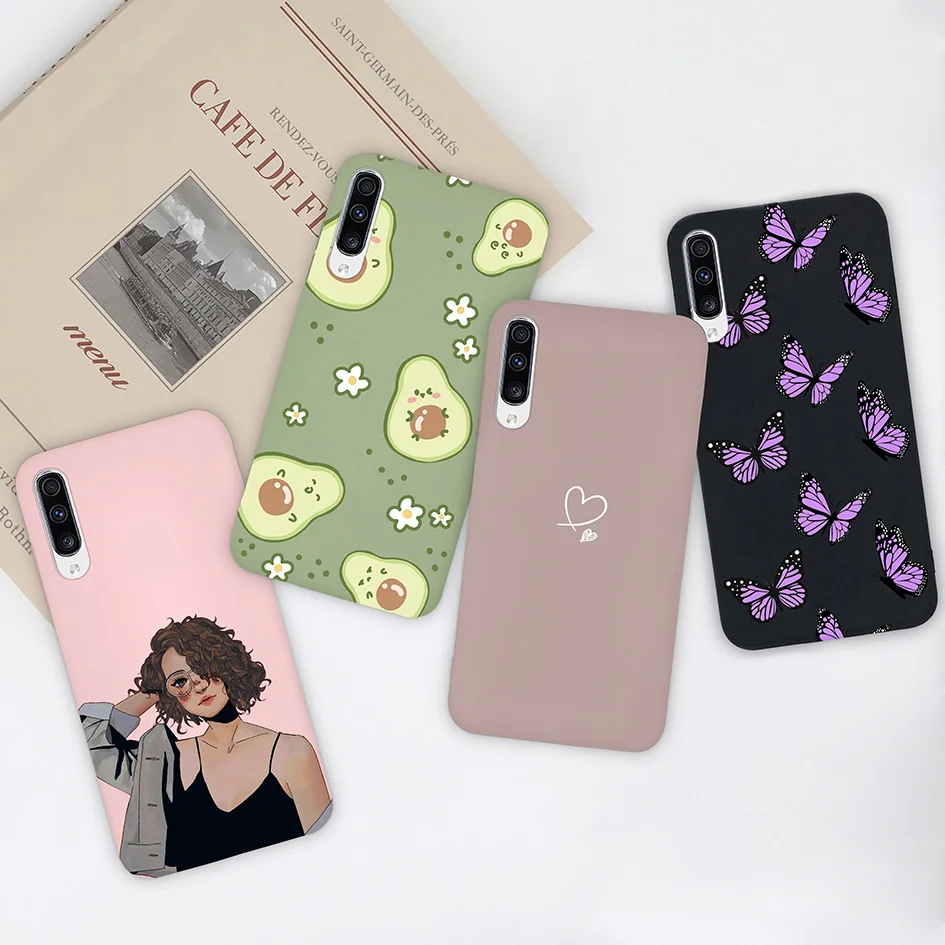 For Samsung A70 A70S Shell Matte Cool Girl Flowers and plants Luxury Phone Back Cover For Samsung Galaxy A70 A70S Fundas Case