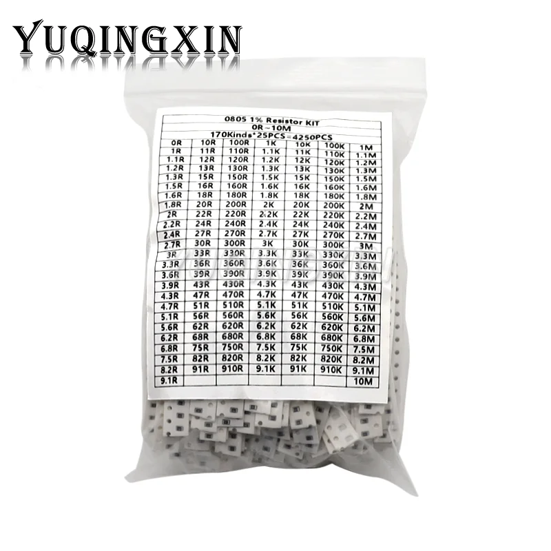 4250pcs 8500pcs 1% 0402 0603 0805 1206 SMD Chip Resistor Assorted Kit 0R - 10M ohm 170Values Resistance Samples Set