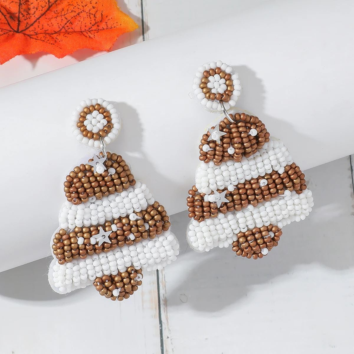 اليدوية شجرة عيد الميلاد مطرز استرخى أقراط احتفالية عطلة هدية مجوهرات لوازم الحرف زخرفة الديكور