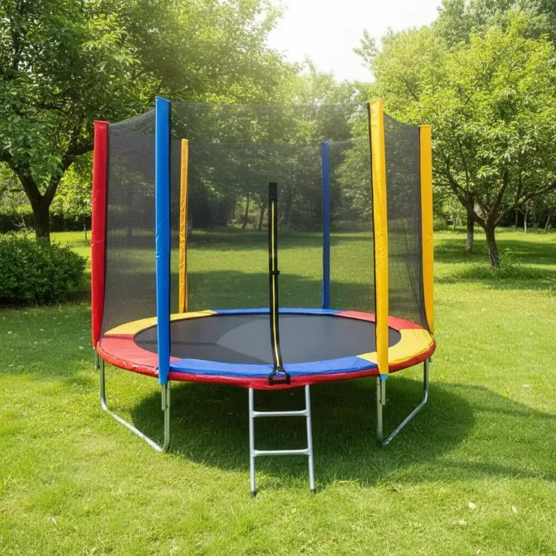Best Price Colorful Outdoor and Indoor Round Trampoline with Protective Net for Kids Amusement