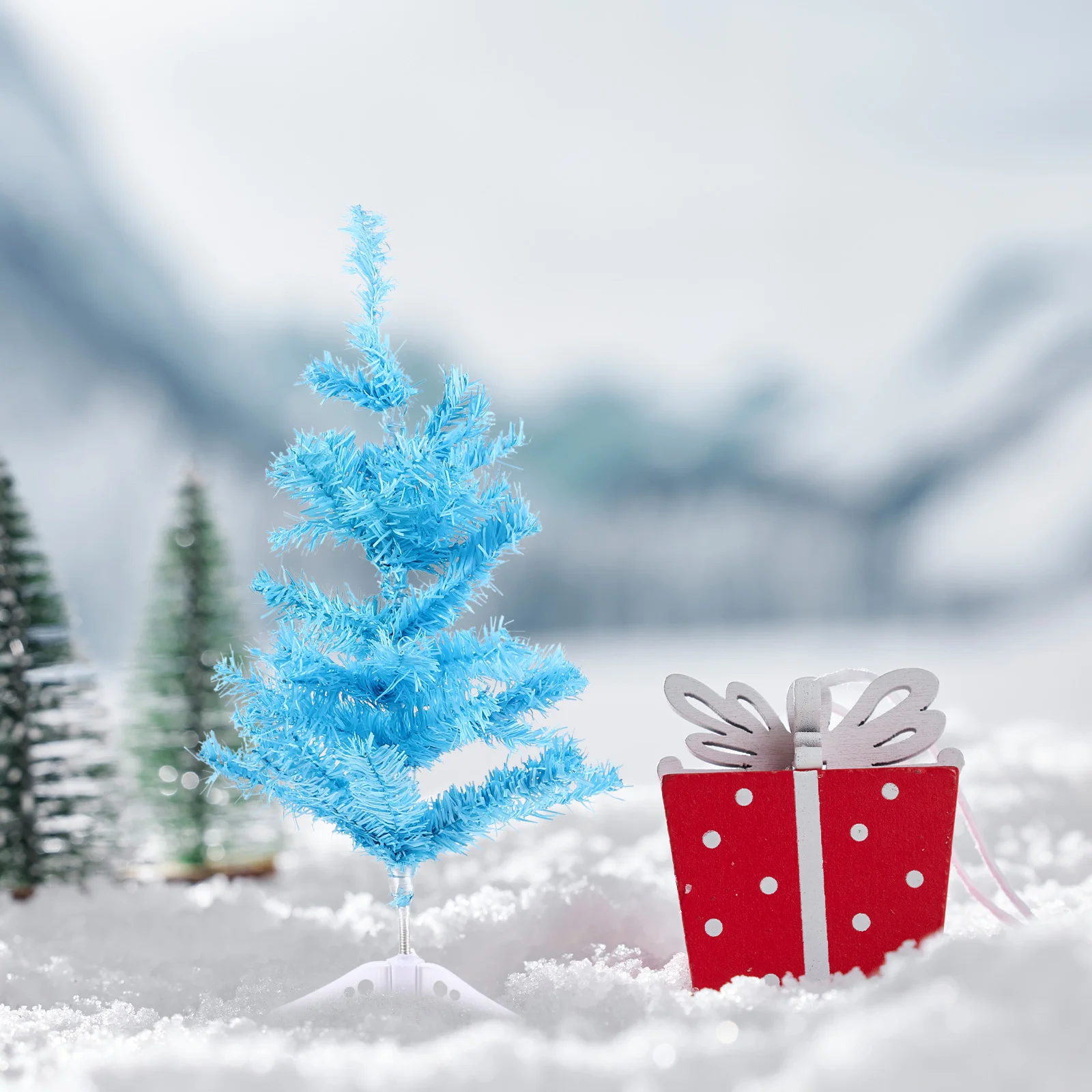 

Christmas Tree Craft Desktop Decor Miniture Centerpieces Sky-blue Xmas Decoration New Years Trees