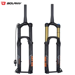 Bolany 27.5/29 Inch MTB Fork 160mm Travel Magnesium Alloy Tapered Tube Thru-Axle Shock Absorber Damped Downhill Bike Fork