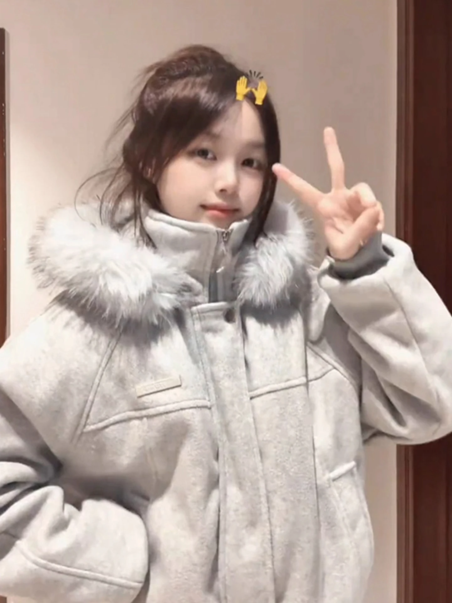 

Теплый шерстяной воротник с капюшоном из хлопка Jaet ort Sle с большим меховым воротником для мужчин и женщин, зимнее американское пальто в стиле ретро, термостойкий воротник