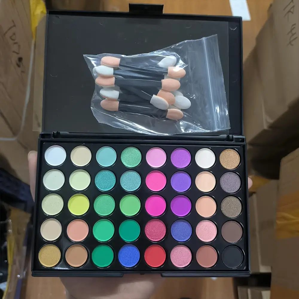 40 farben Solide Ombre Nagel Pulver Lidschatten-palette Set Französisch Gradienten Perle Rand Nagel Pigment für Party Gesicht Make-Up Reiben Staub