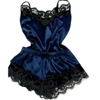Summer Lace Silk Pajama Set for Women Sleepwear Sexy Lingerie Cami Top and Shorts Sets Comfortable Casual Pijamas 4