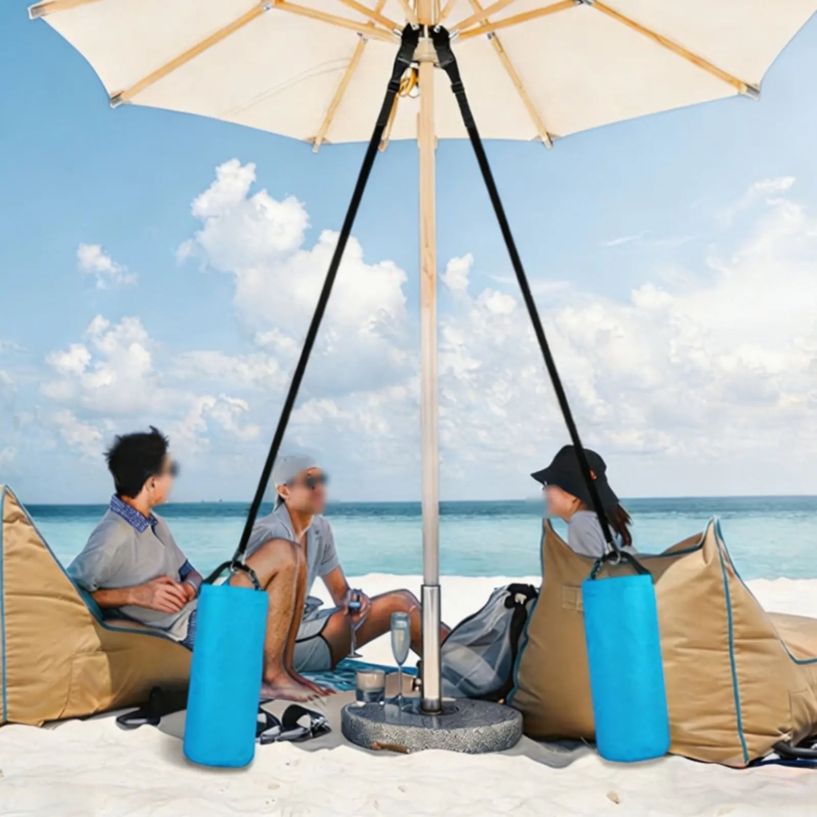 Round Bottom Drawstring Bag Polyester Drawstring Storage Bag Travel Storage Pouch Easy to Close Lightweight for Outdoor, Beach