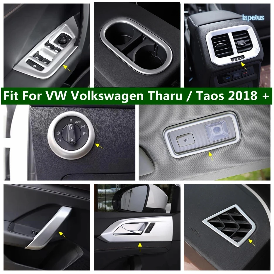 

Door Armrest Strips / Dashboard Air AC Outlet / Window Lift Button Cover Trim Fit For VW Volkswagen Tharu / Taos 2018 - 2023