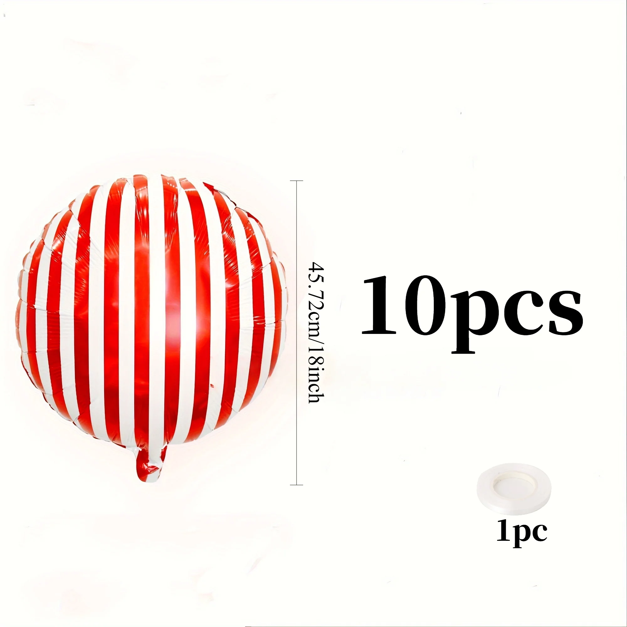 11 قطعة بالونات مخططة باللون الأحمر والأبيض مقاس 18 بوصة من الألومنيوم بالونات السيرك كرنفال زينة حفلات عيد الميلاد ومستلزمات أعياد الميلاد
