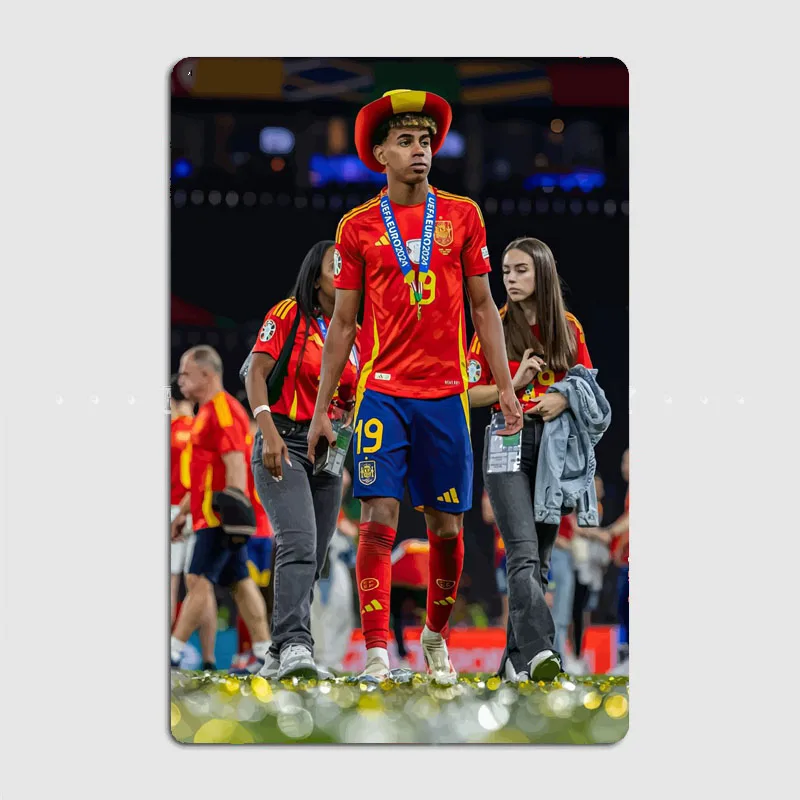 Lamine Yamal Football Player Metal Poster Retro Custom Bar Club Wall Art Decor Pub Tin Sign Home Decor Room Decor