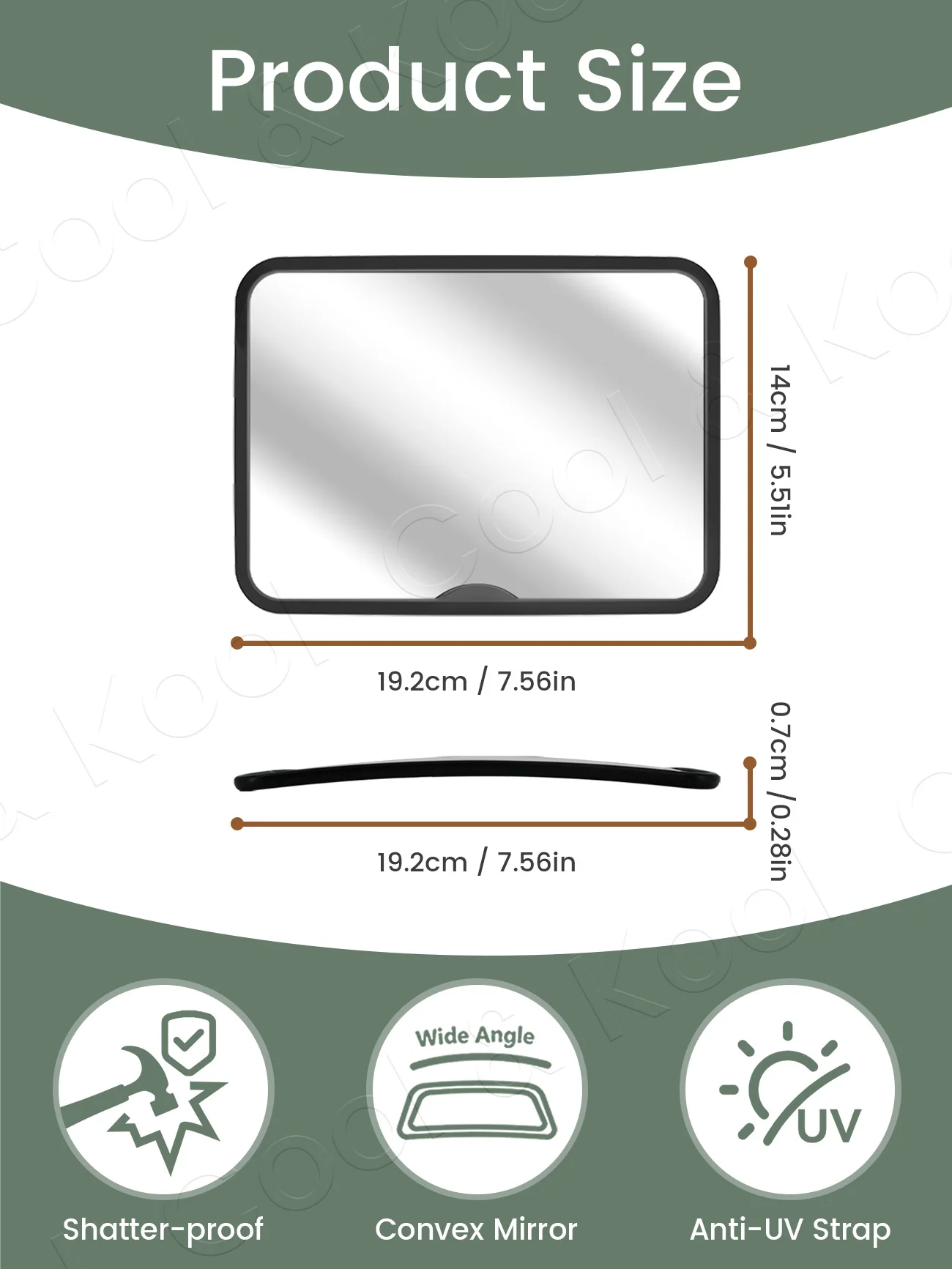 New Style Wide-Angle Baby Car Mirror, Square Rear Seat Safety Monitor for Baby & Child