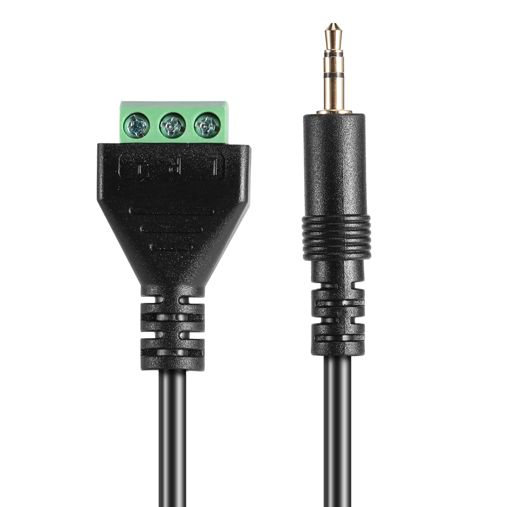 3.5mm 3 Pole Male Plug To AV Screw Terminal Cable Audio/Video Connector Balanced Male To AV 3-Screw Balun Terminal Adapter 30cm