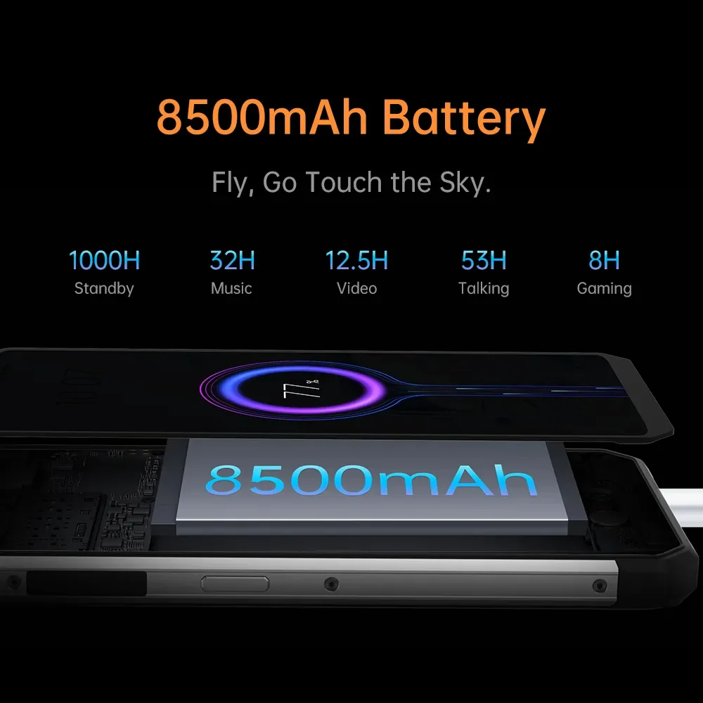 OUKITEL-WP27 الجهاز القوي ، 12GB ، 256GB ، 6.78 "FHD + الشاشة ، هيليو G99 ثماني النواة ، بطارية 8500mAh ، كاميرا 64MP ، أندرويد 13 ، نظام التشغيل
